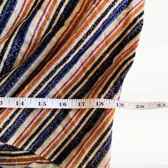 Zara Trafaluc Striped Shimmer/Glitter Multi-Colored Twist Top, Size L - Picture 8 of 8